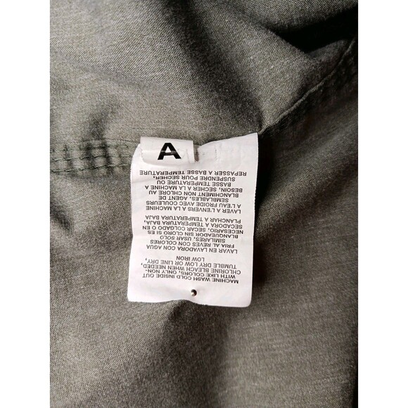 Mens Wrangler Olive Green Medium Long Sleeve Shirt Button Up - Picture 7 of 8